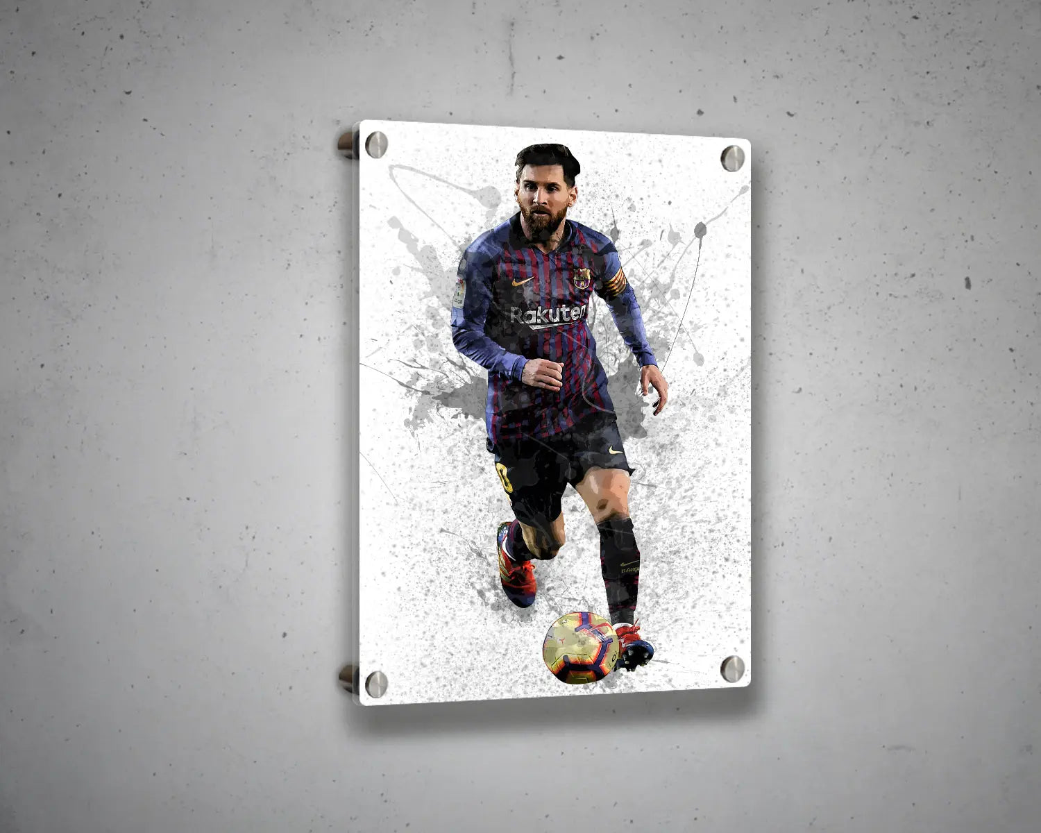 Lionel Messi Splash Effect Canvas Art 