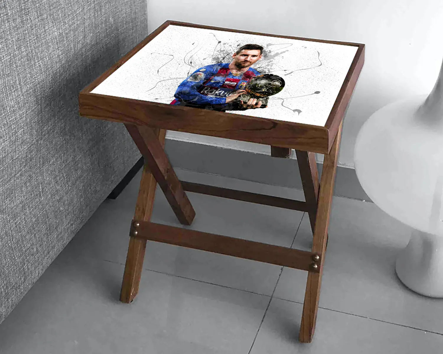 Lionel Messi Splash Effect Coffee and Laptop Table 