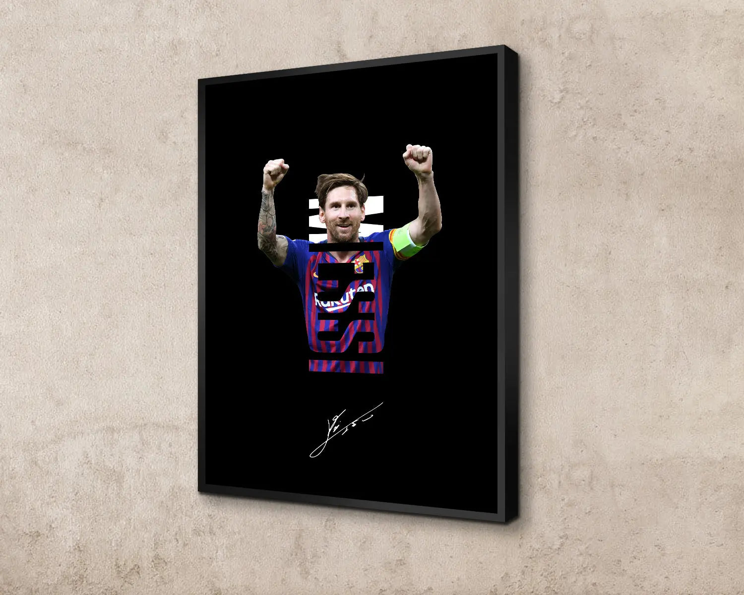Lionel Messi Sport Quote Canvas Wall Art 