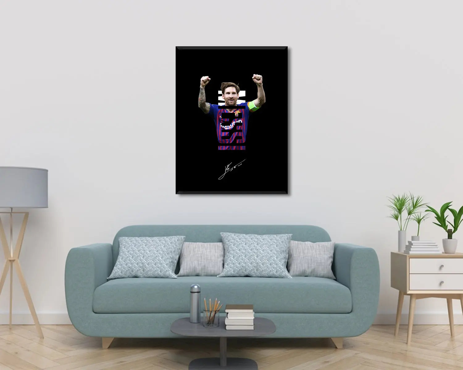 Lionel Messi Sport Quote Canvas Wall Art 