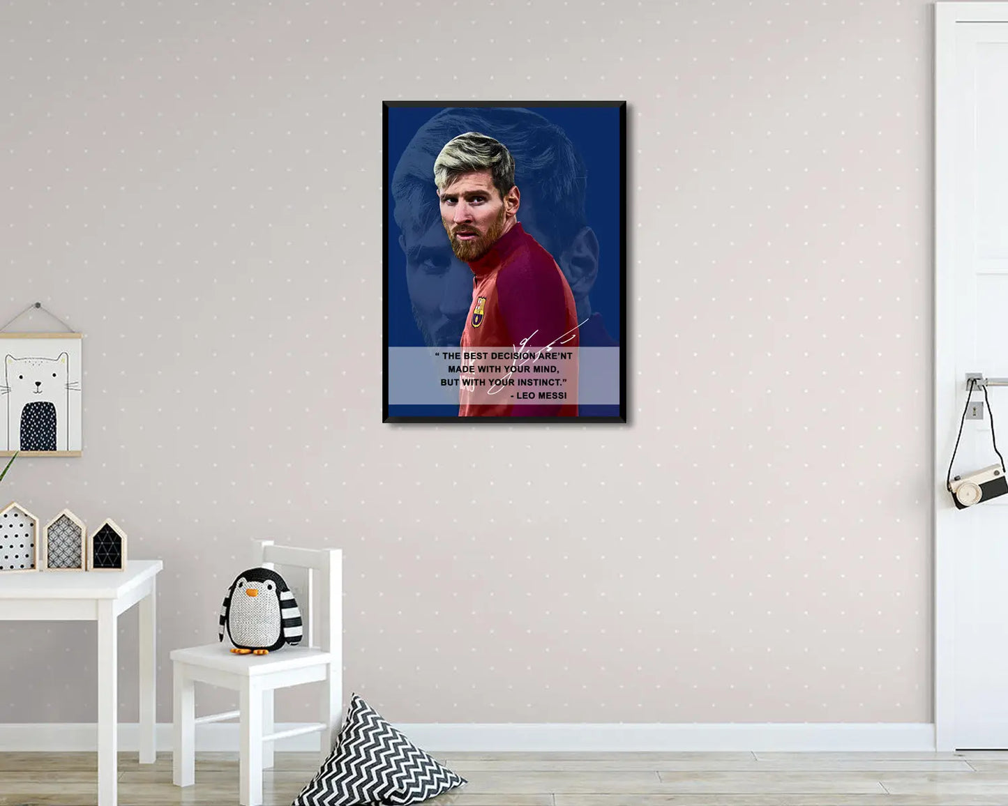 Lionel Messi The best decision arent made with your mind Canvas Wall Art 