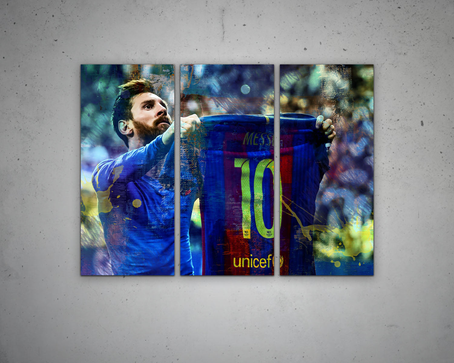 Lionel Messi Multicolour Wall Art 