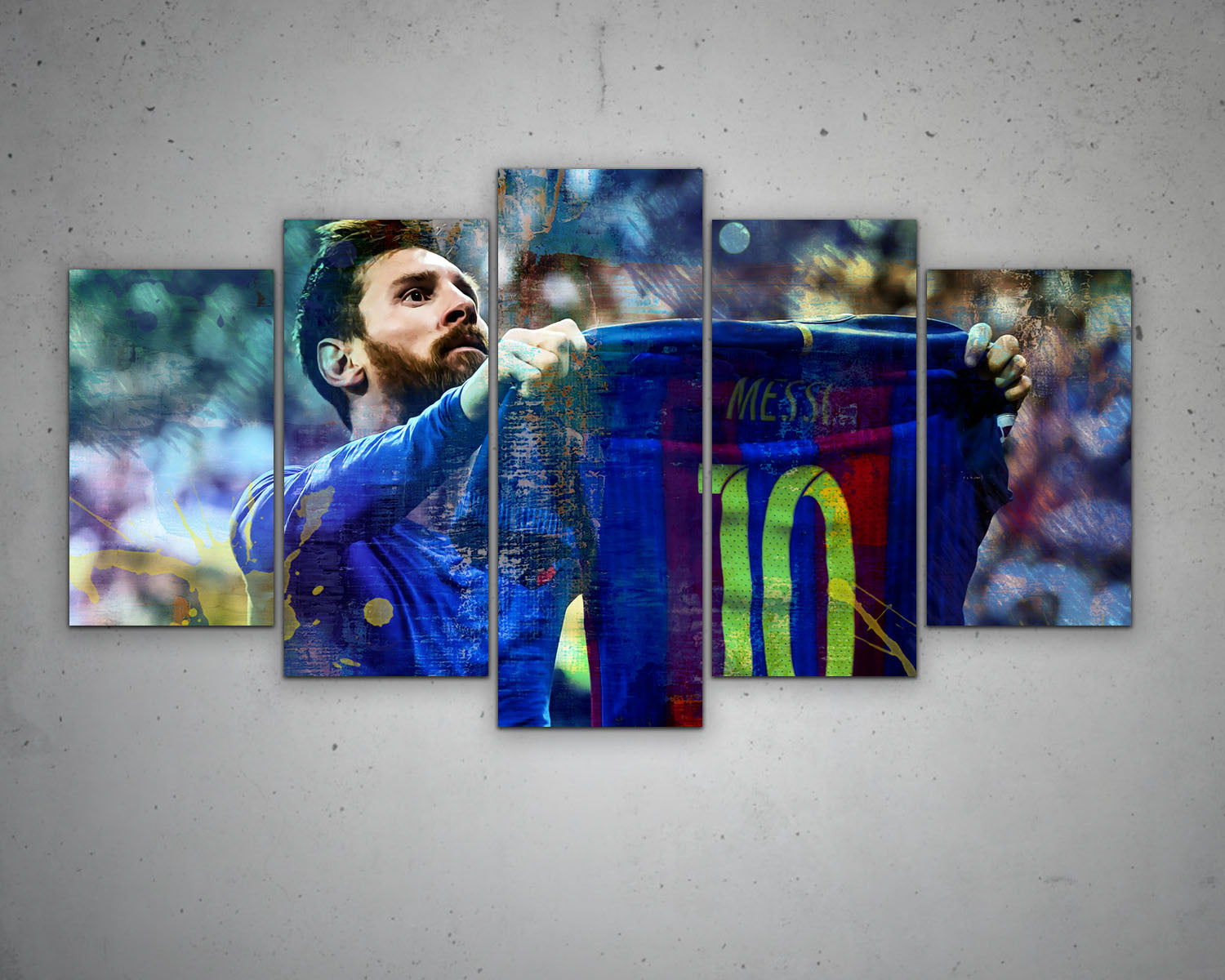 Lionel Messi Multicolour Wall Art 
