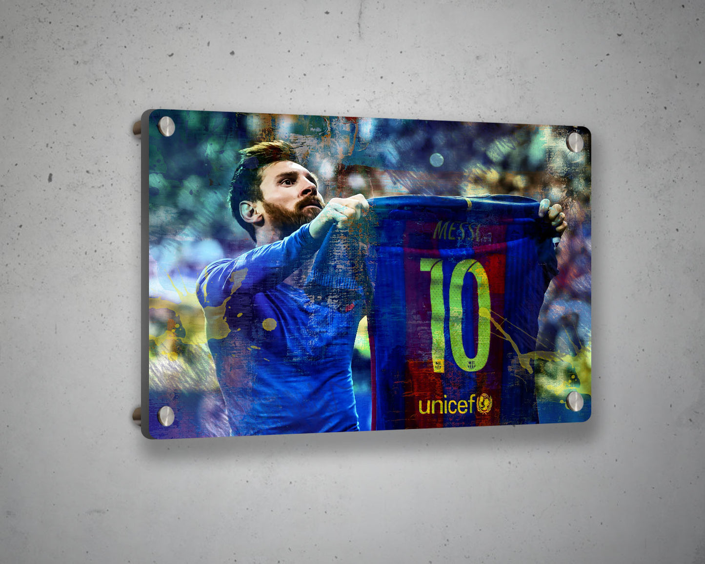 Lionel Messi Multicolour Wall Art 