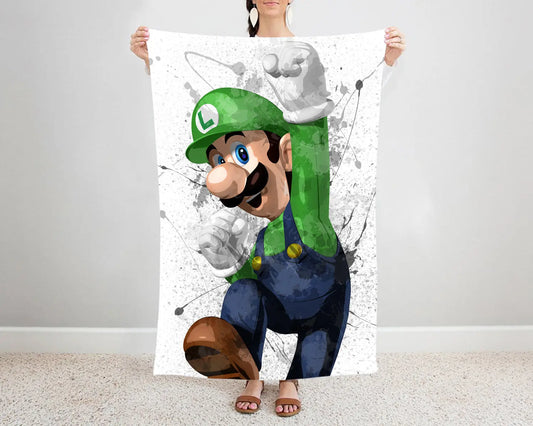 Luigi Splash Effect Fleece Blanket