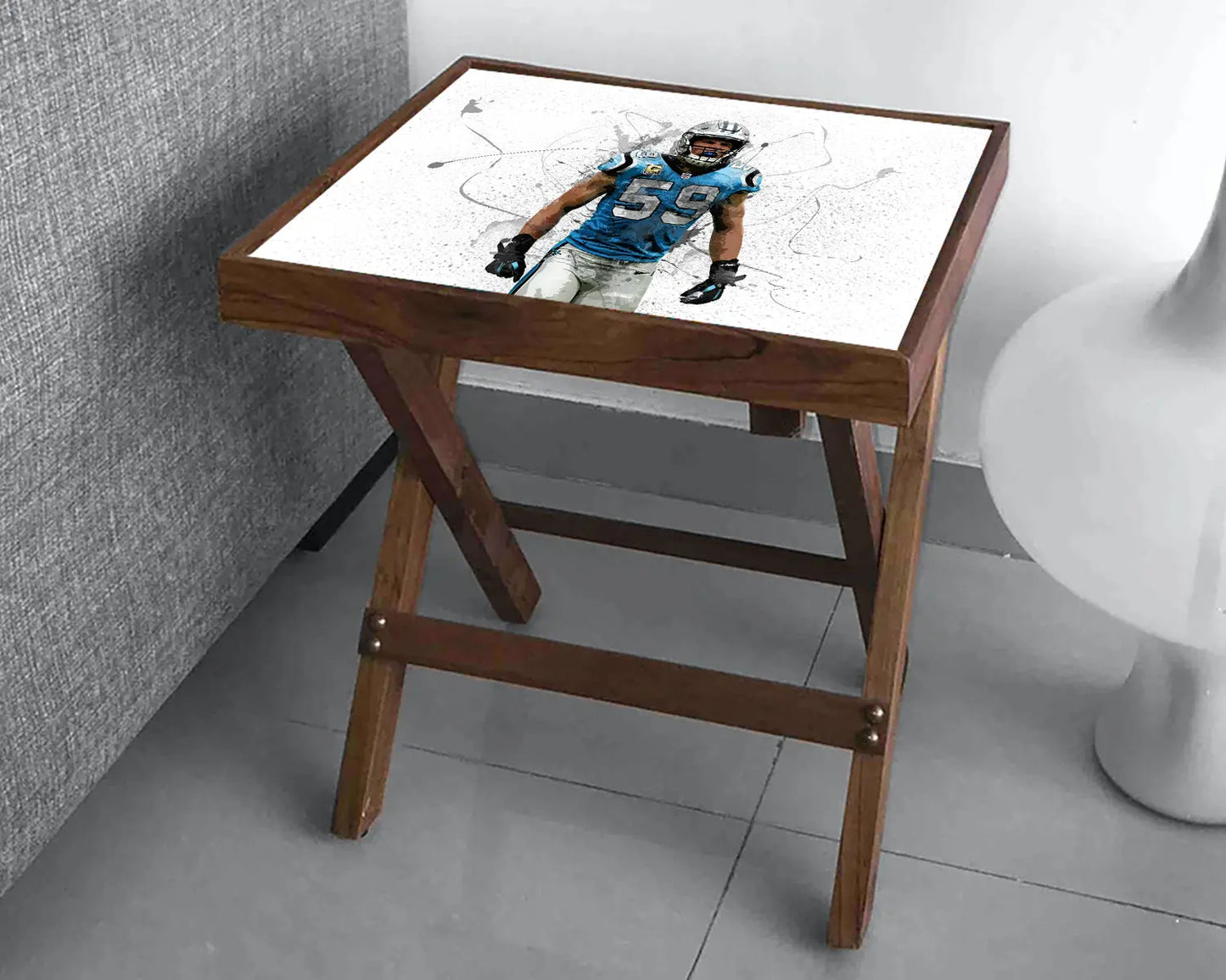 Luke Kuechly Splash Effect Coffee and Laptop Table 
