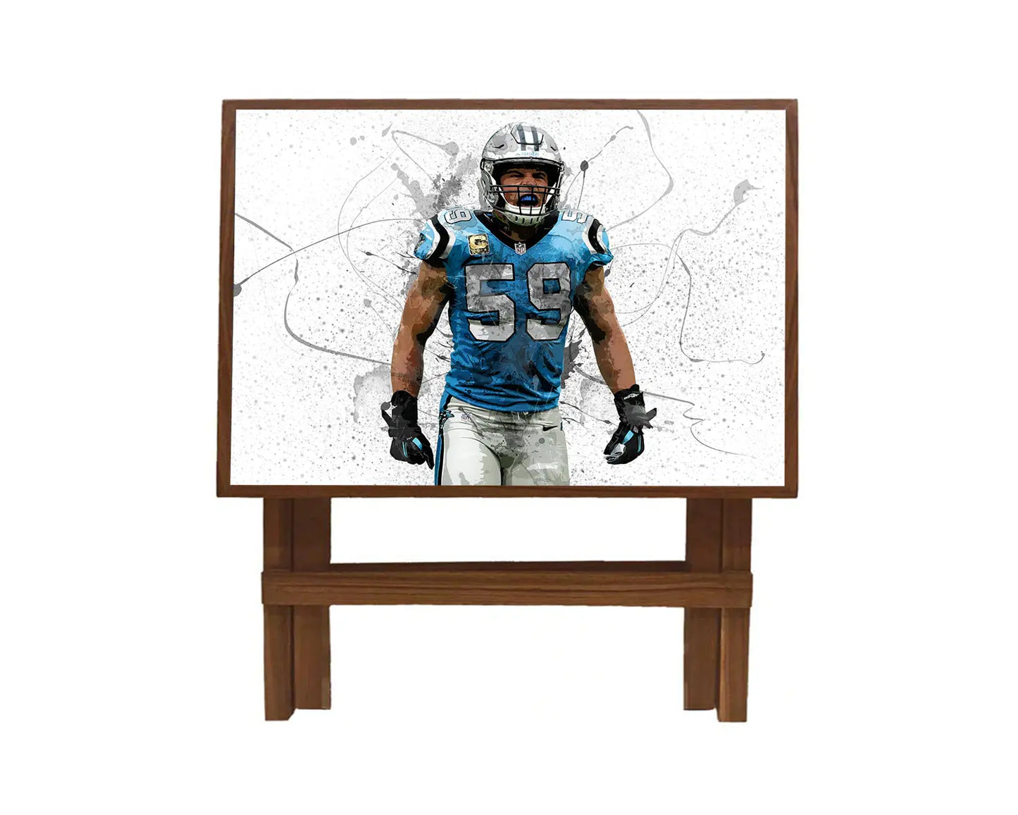Luke Kuechly Splash Effect Coffee and Laptop Table 