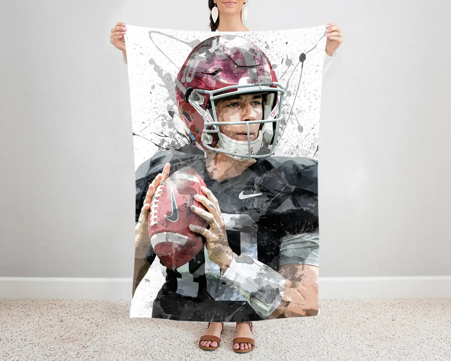 Mac Jones Splash Effect Fleece Blanket 