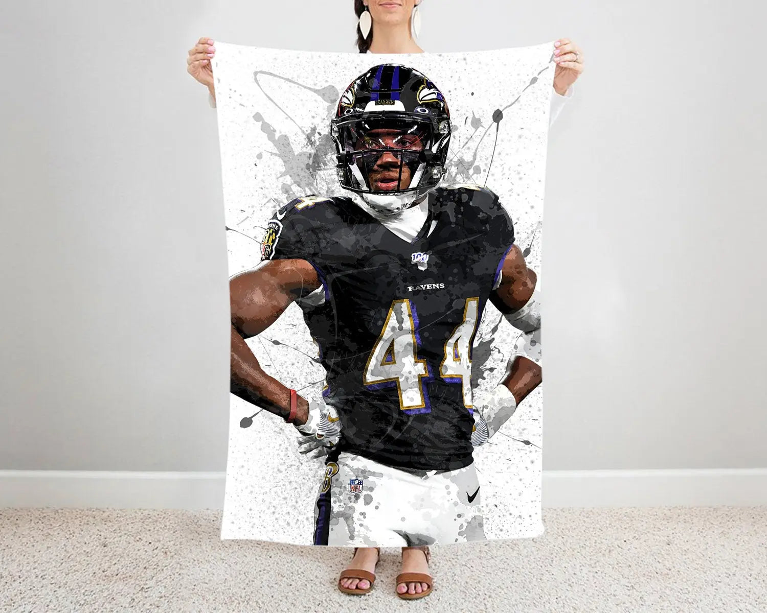 Marlon Humphrey Splash Effect  Fleece Blanket 