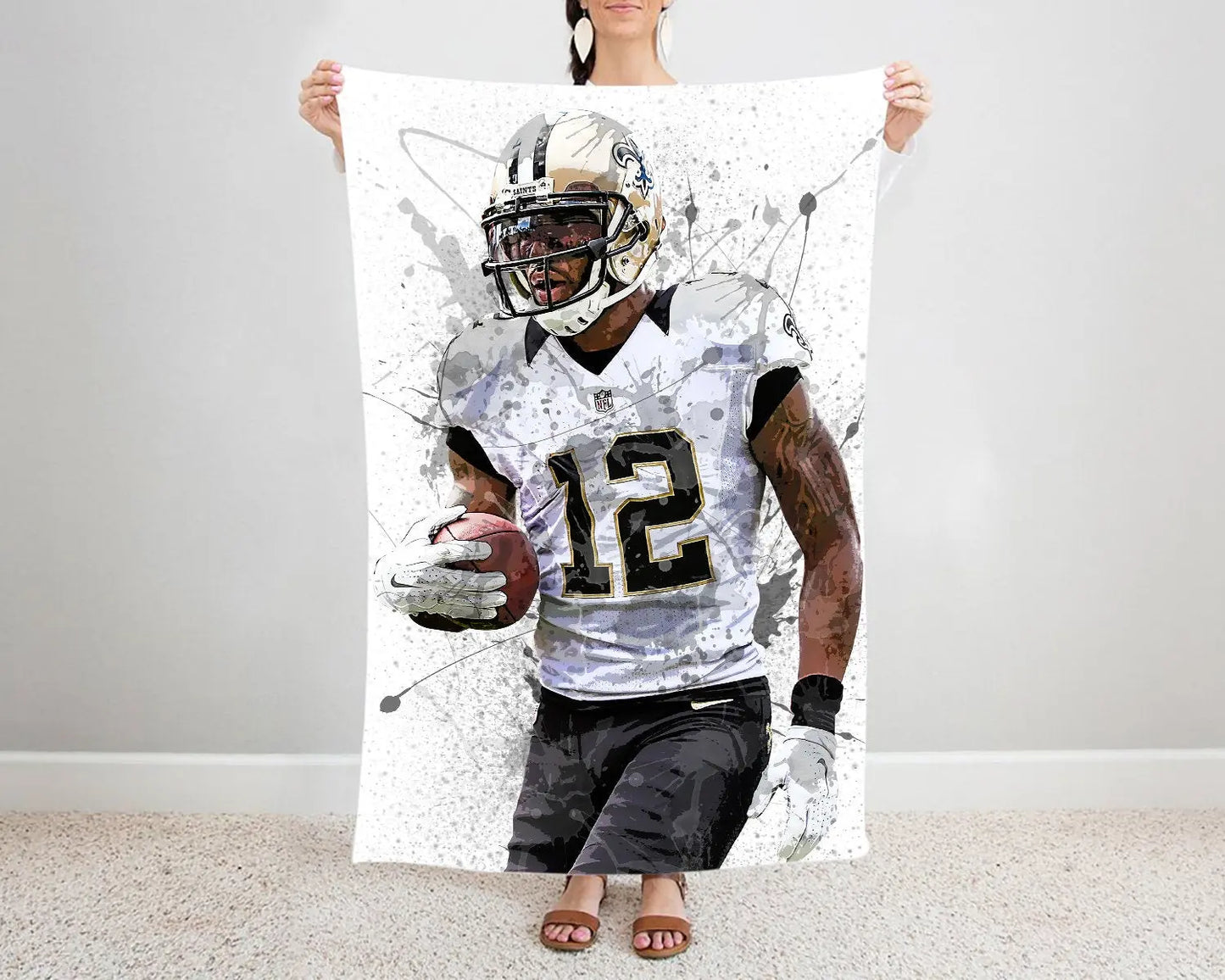 Marques Colston Splash Effect Fleece Blanket 