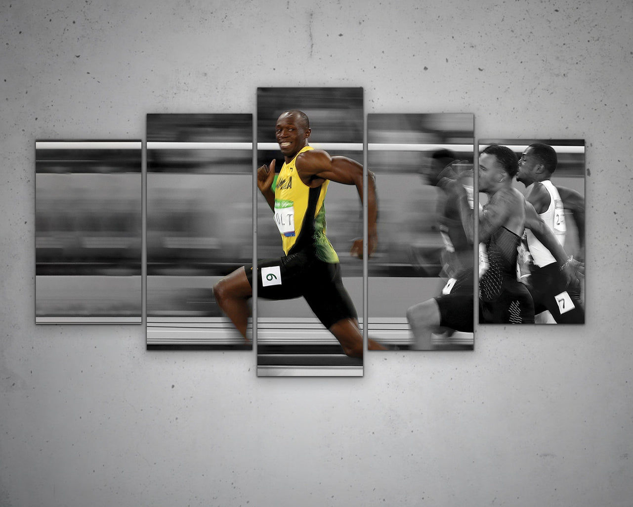 Usain Bolt Black & White Canvas Art