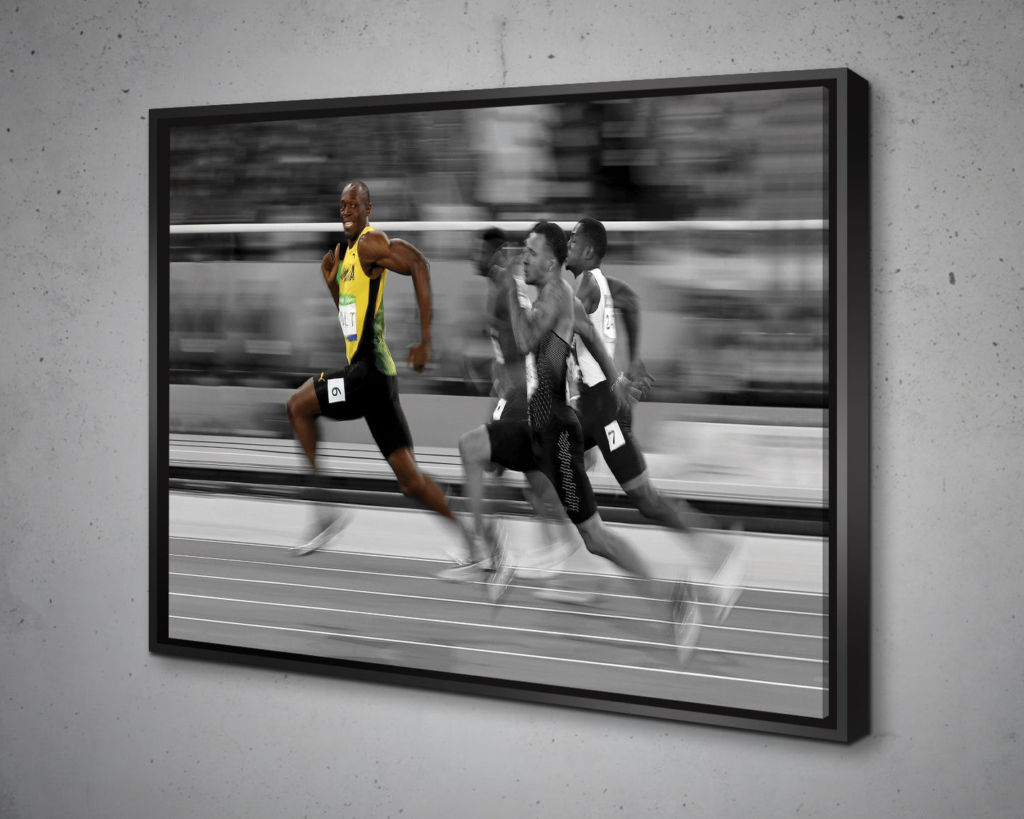 Usain Bolt Black & White Canvas Art 