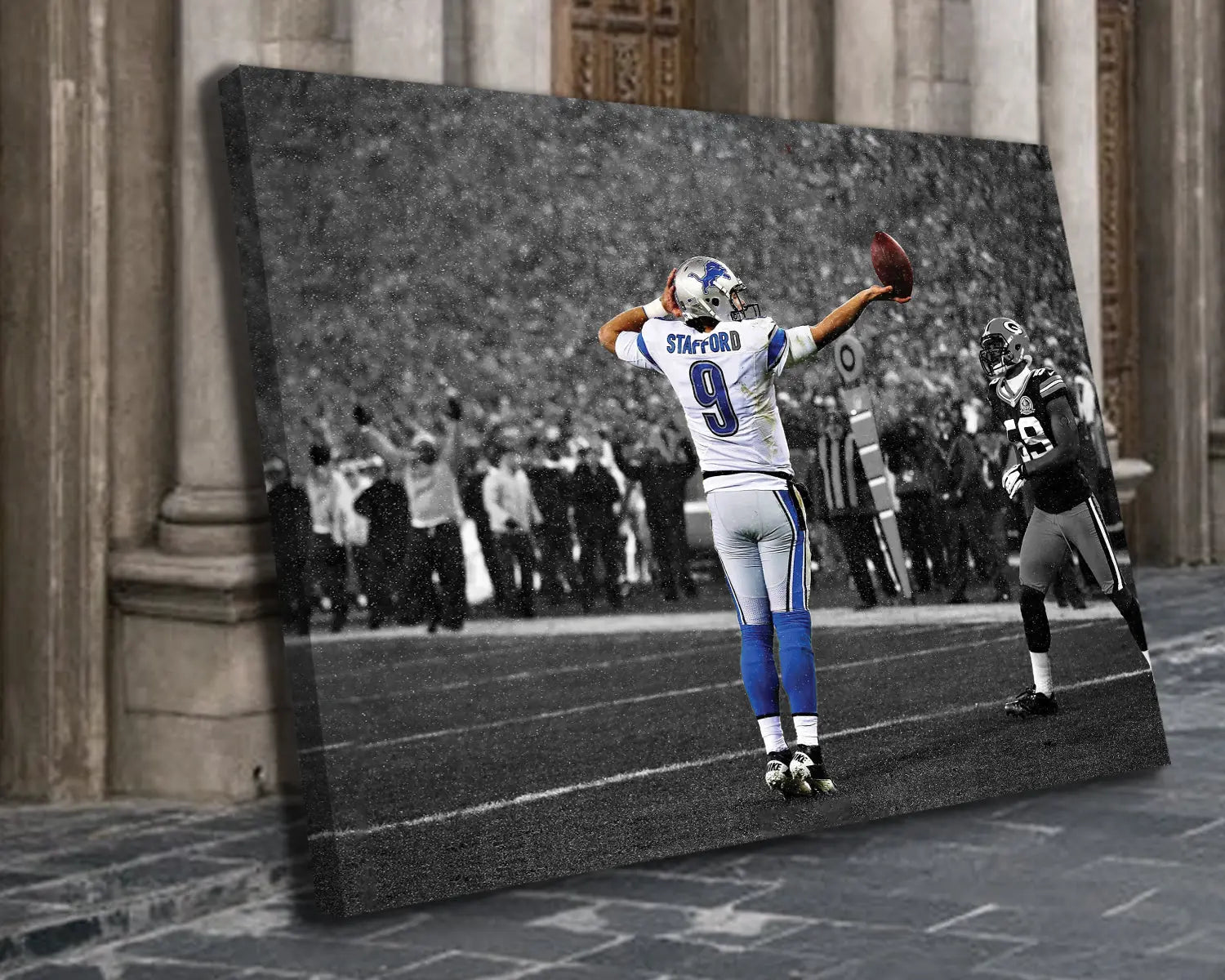 Matthew Stafford Black & White Canvas Art 