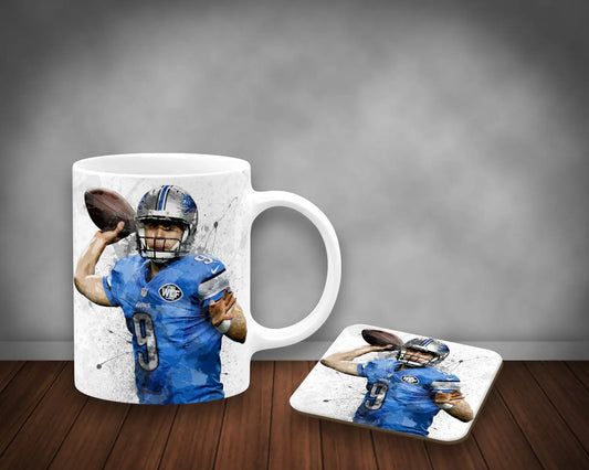 Matthew Stafford Splash Effect Mug and Coaster 
