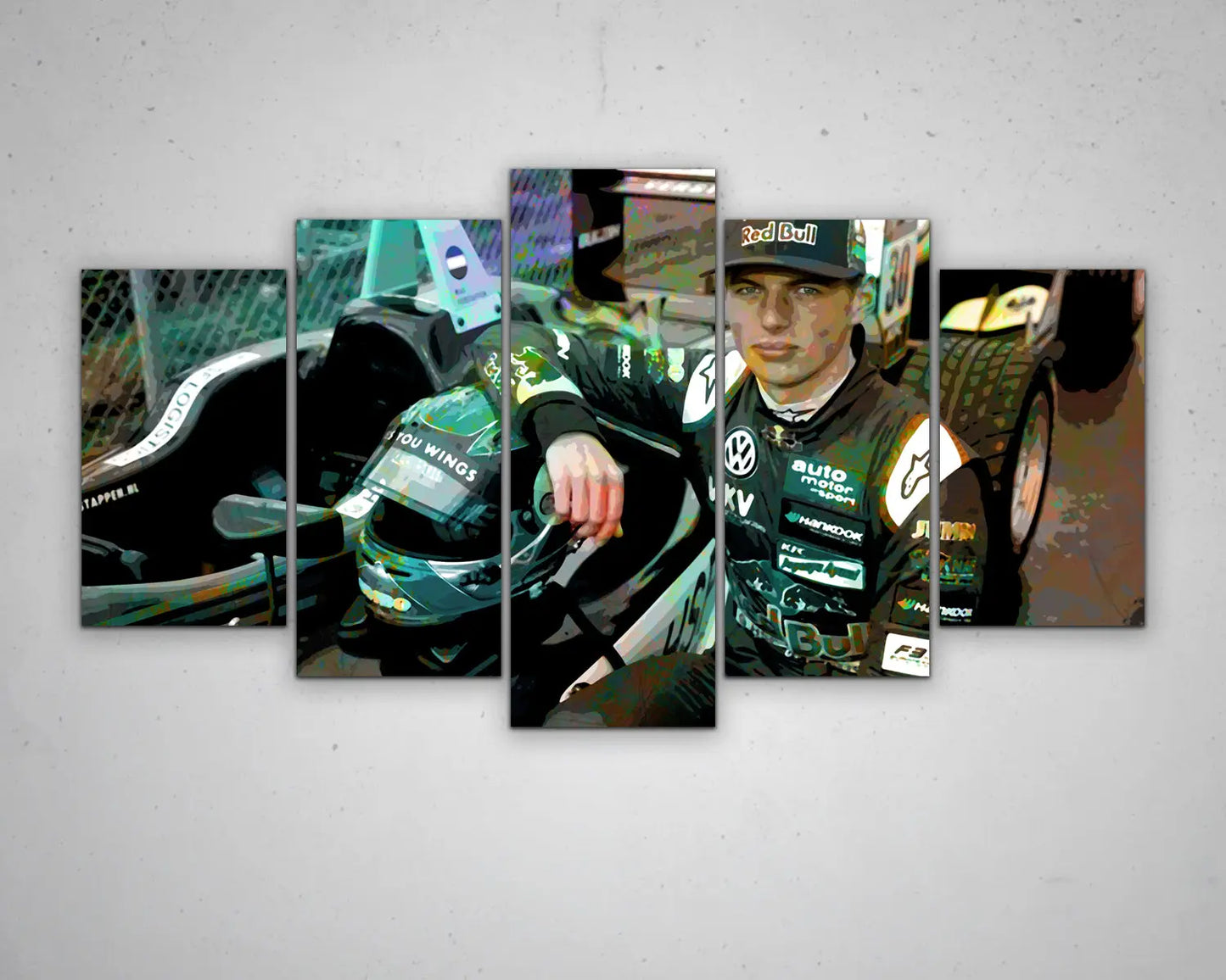 Max Verstappen Multicolour Wall Art 