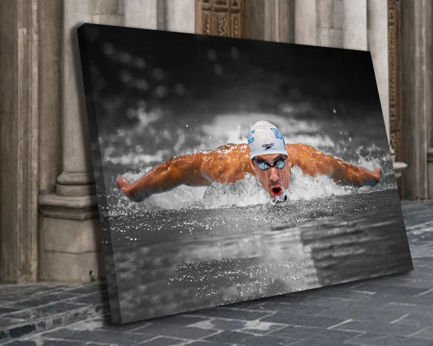 Michael Phelps Black & White Canvas Art 