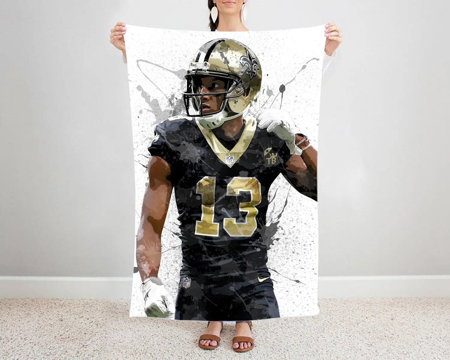 Michael Thomas Splash Effect Fleece Blanket 
