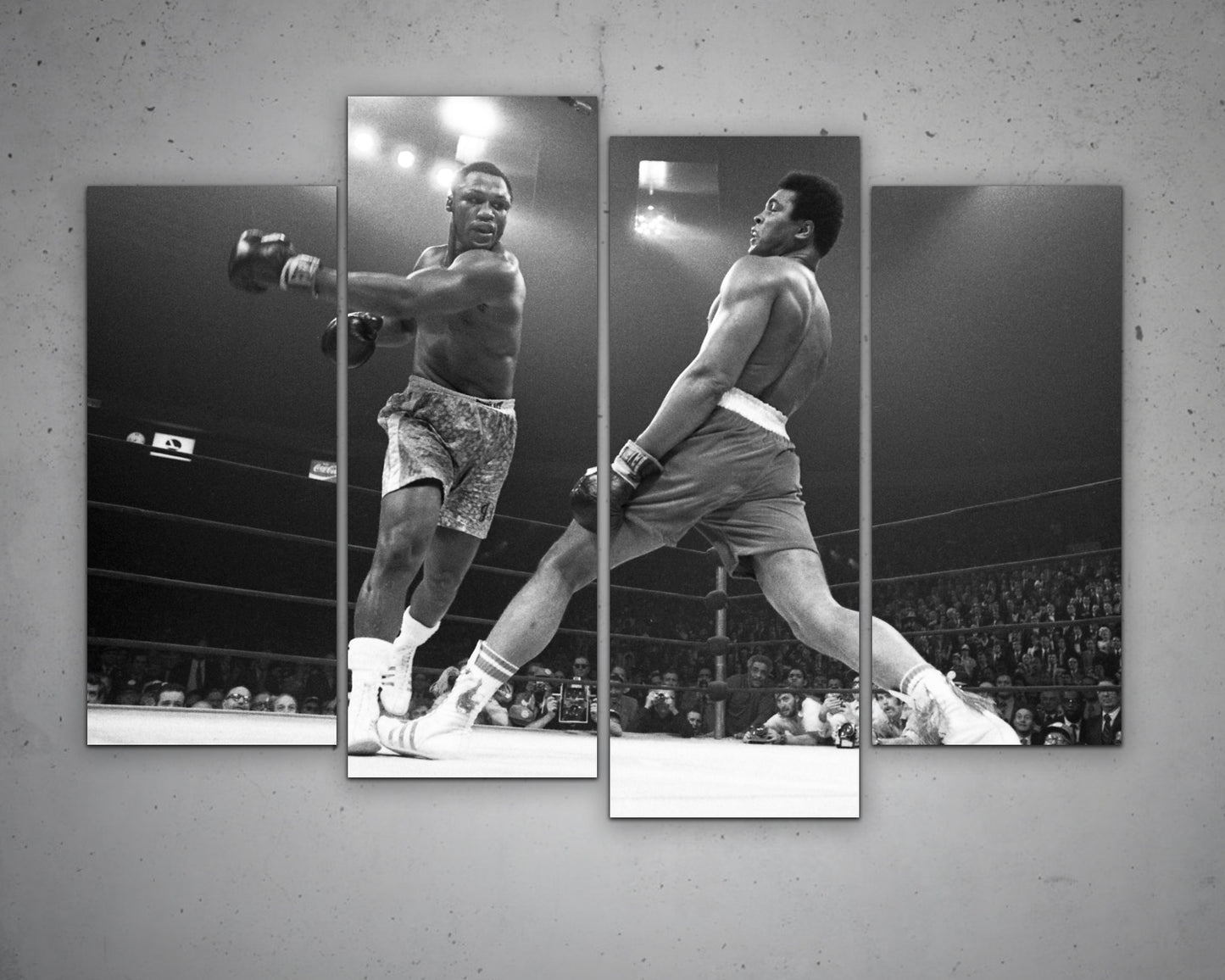 Joe Frazier vs. Muhammad Ali Black & White Canvas Art 