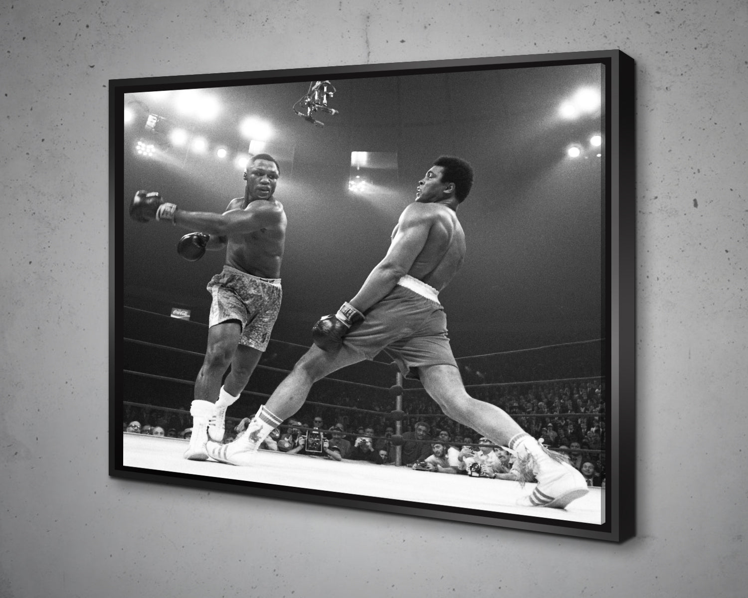 Joe Frazier vs. Muhammad Ali Black & White Canvas Art 