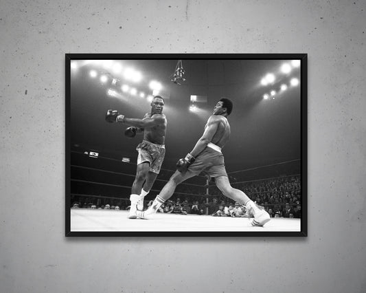Joe Frazier vs. Muhammad Ali Black & White Canvas Art