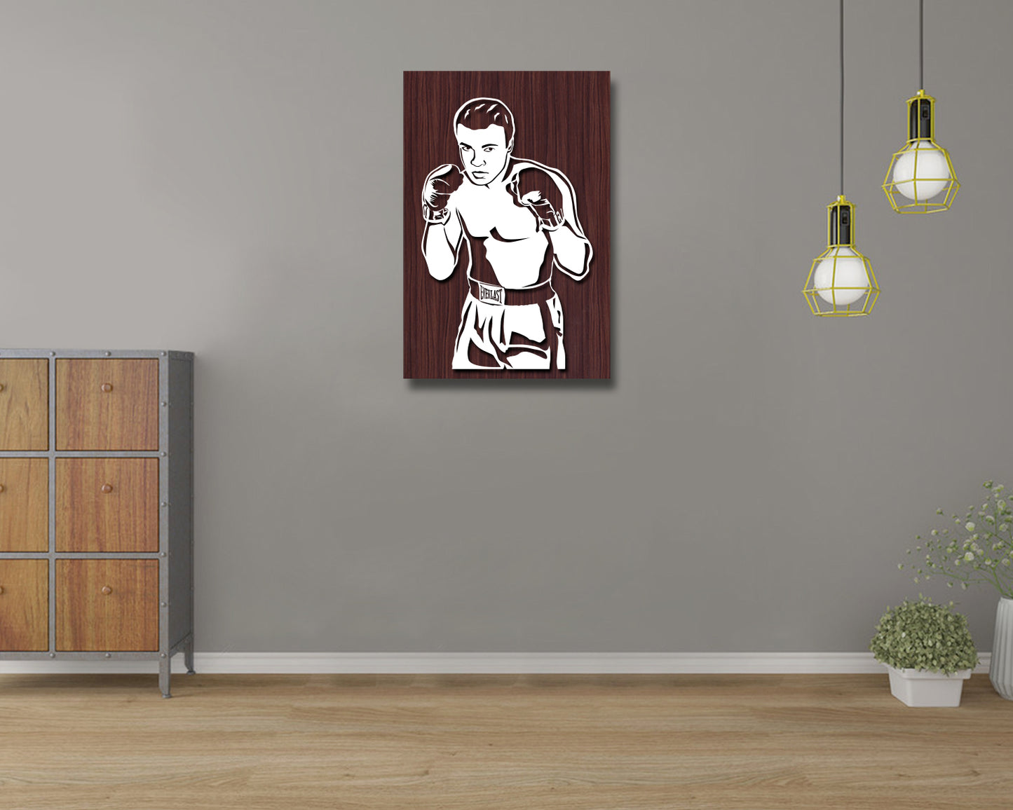 Muhammad Ali LED Wooden Decal 