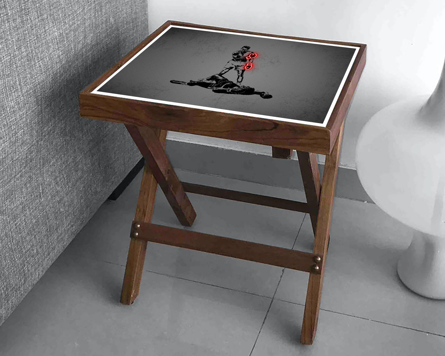 Muhammad Ali Neon Effect Coffee and Laptop Table 