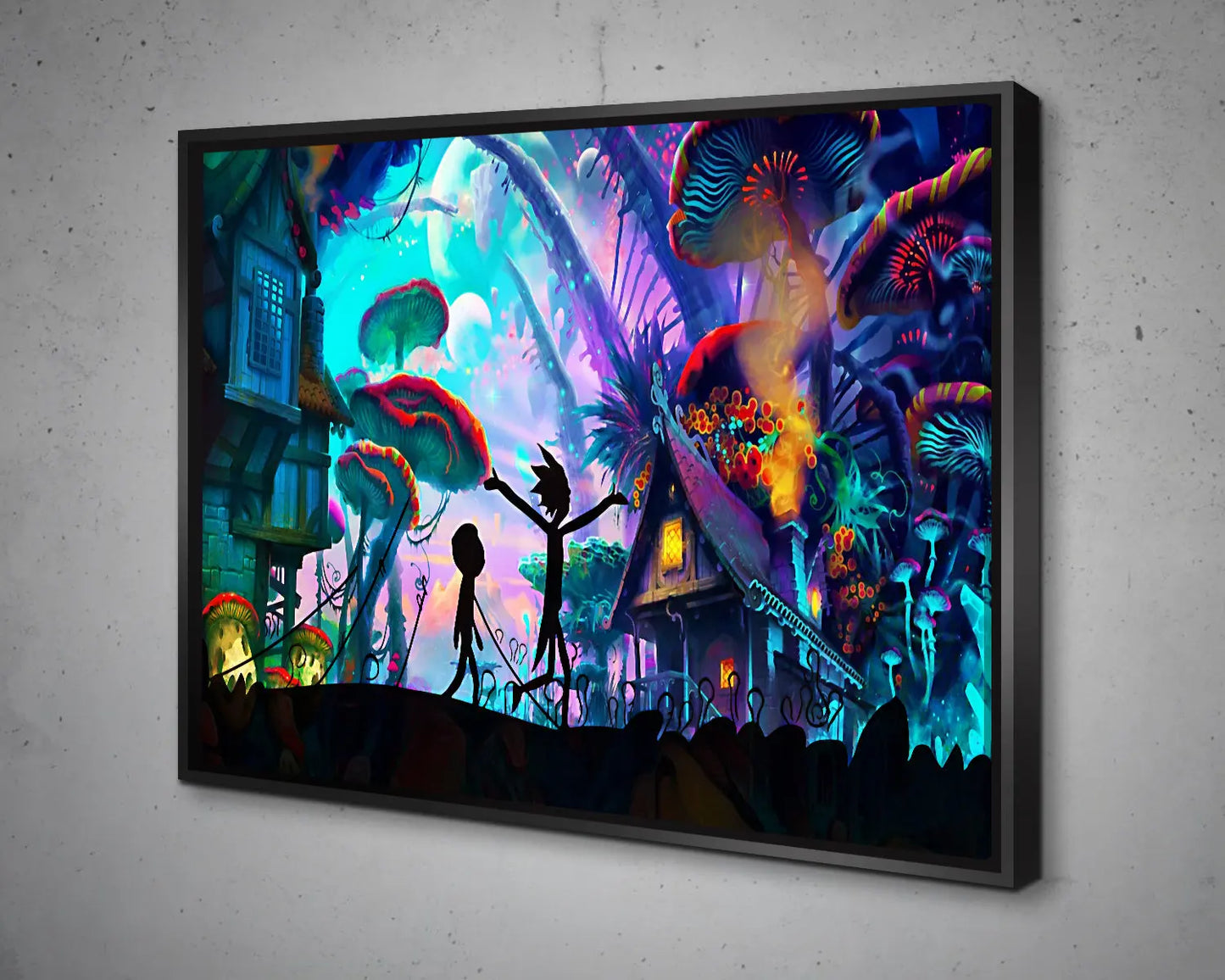 Mushroom World Rick And Morty Multicolour Wall Art 