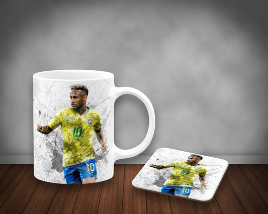 Neymar Brazilian Splash Effect Mug and Coaster 