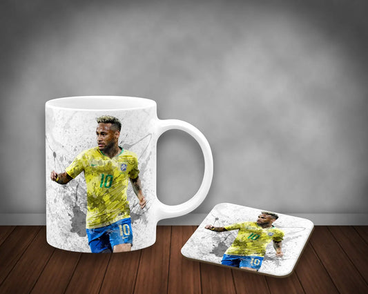 Neymar Brazilian Splash Effect Mug and Coaster