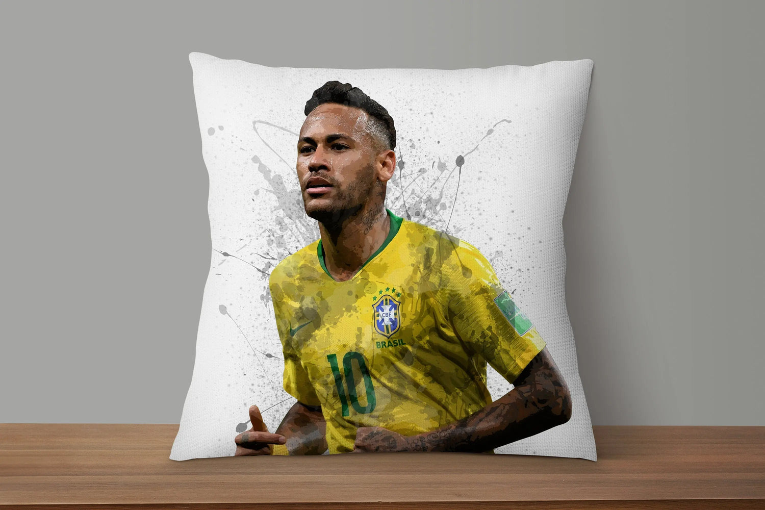 Neymar Brazilian Splash Effect Pillow 