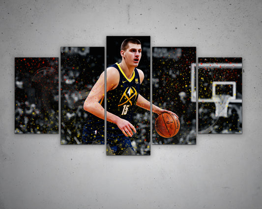 Nikola Jokić Walker Multicolour Wall Art