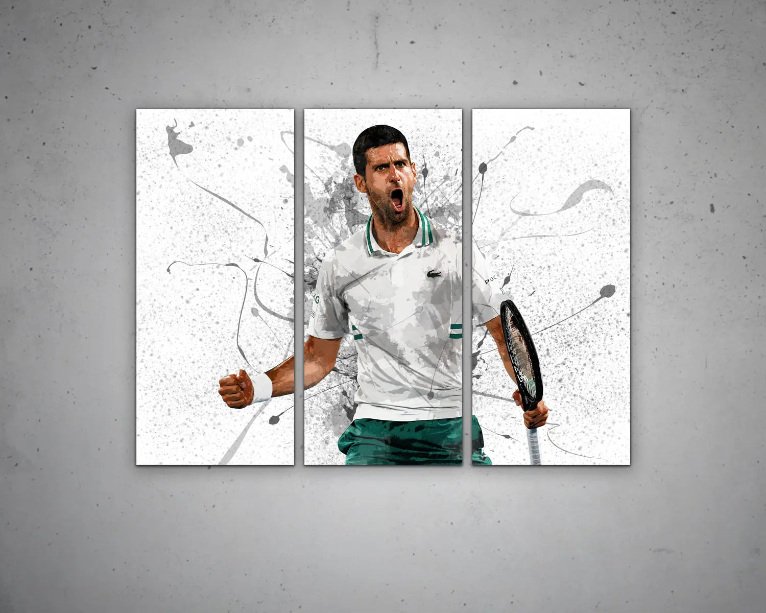 Novak Djokovic Splash Effect Canvas Art 