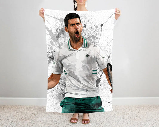 Novak Djokovic Splash Effect Fleece Blanket