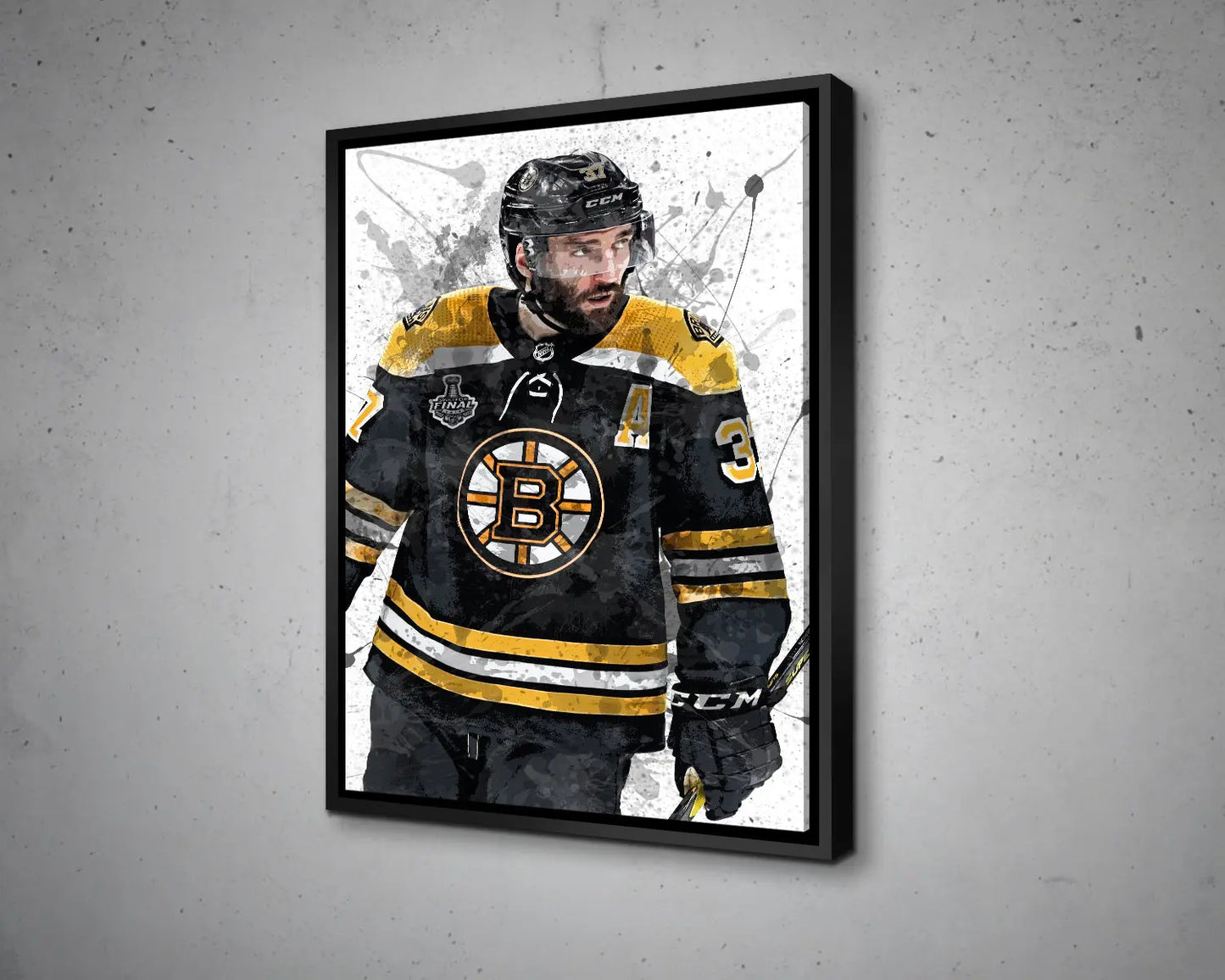 Patrice Bergeron Splash Effect Canvas Art 