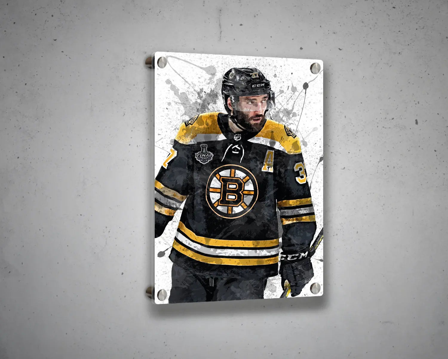 Patrice Bergeron Splash Effect Canvas Art 