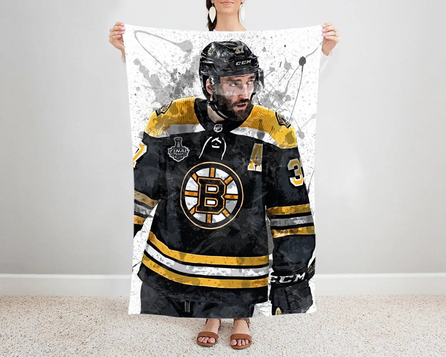 Patrice Bergeron Splash Effect Fleece Blanket 