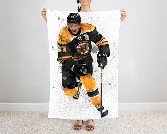 Patrice Bergeron Splash Effect Fleece Blanket Style 1