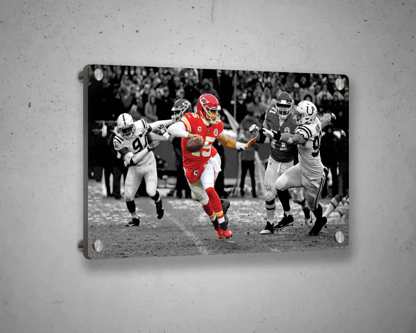 Patrick Mahomes Black & White Canvas Art 