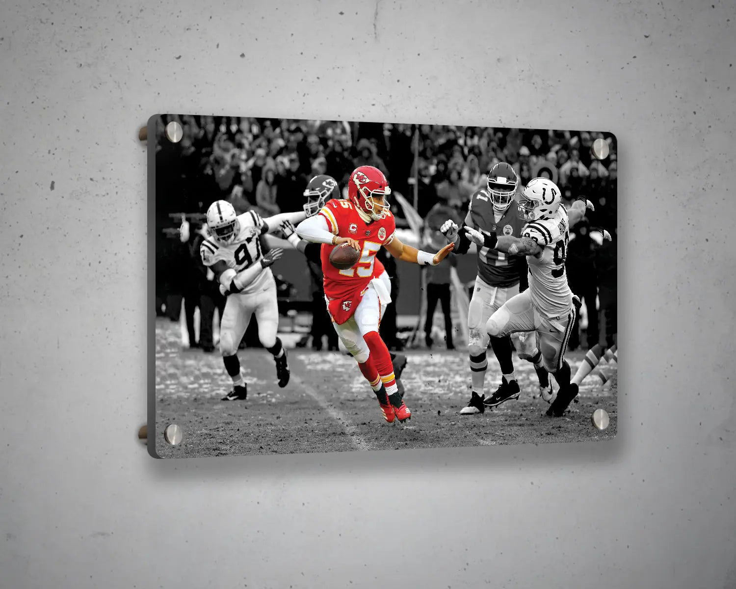 Patrick Mahomes Black & White Canvas Art 
