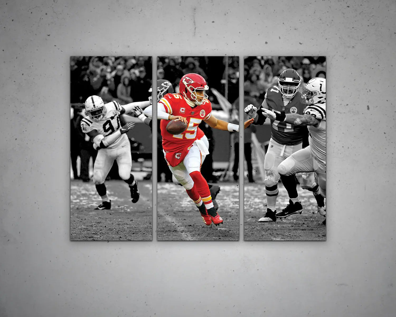Patrick Mahomes Black & White Canvas Art 