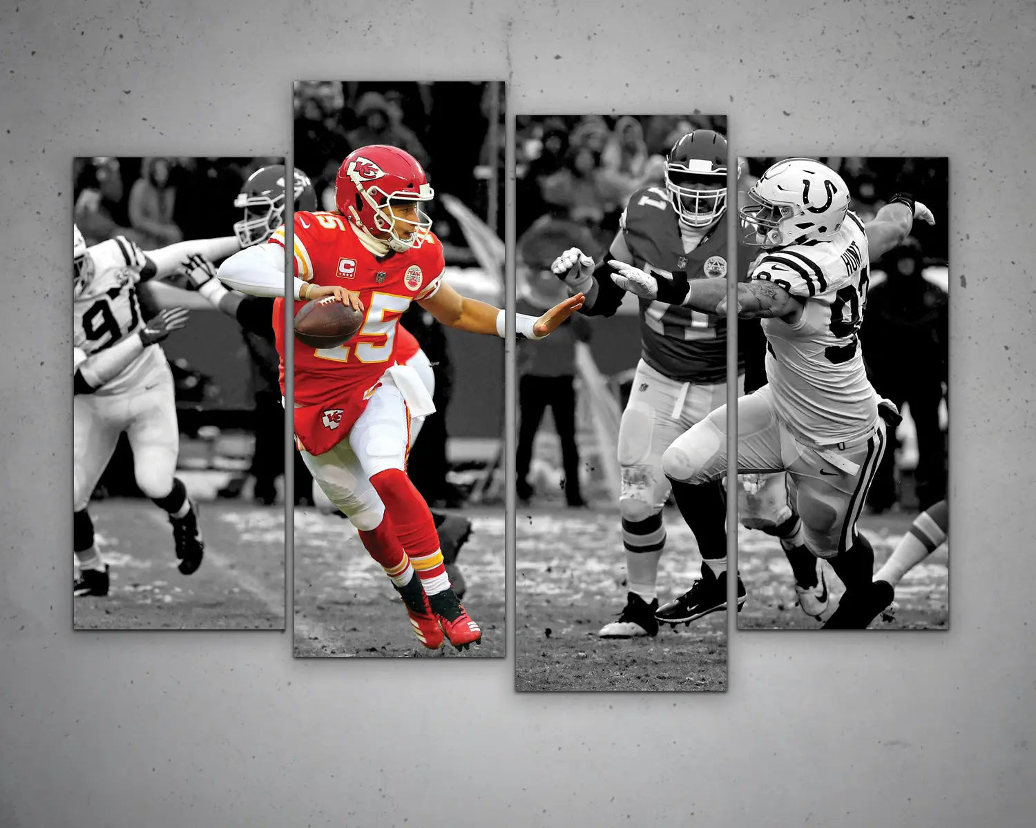 Patrick Mahomes Black & White Canvas Art 