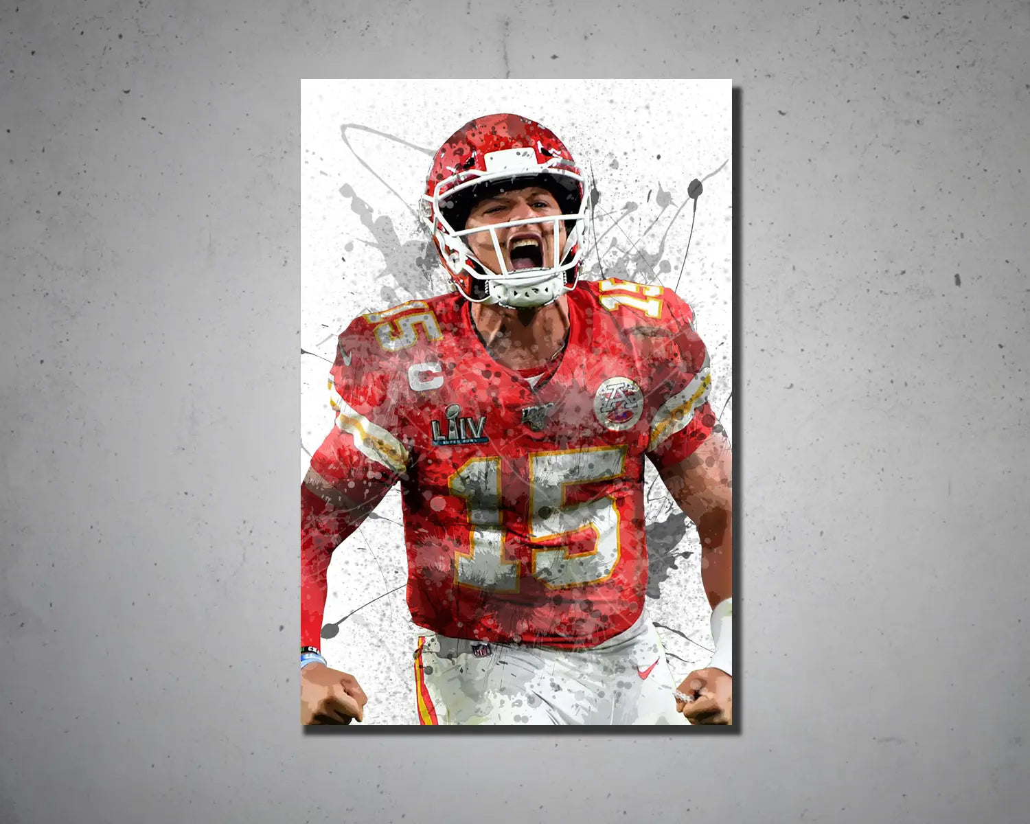 Patrick Mahomes Splash Effect Canvas Art 