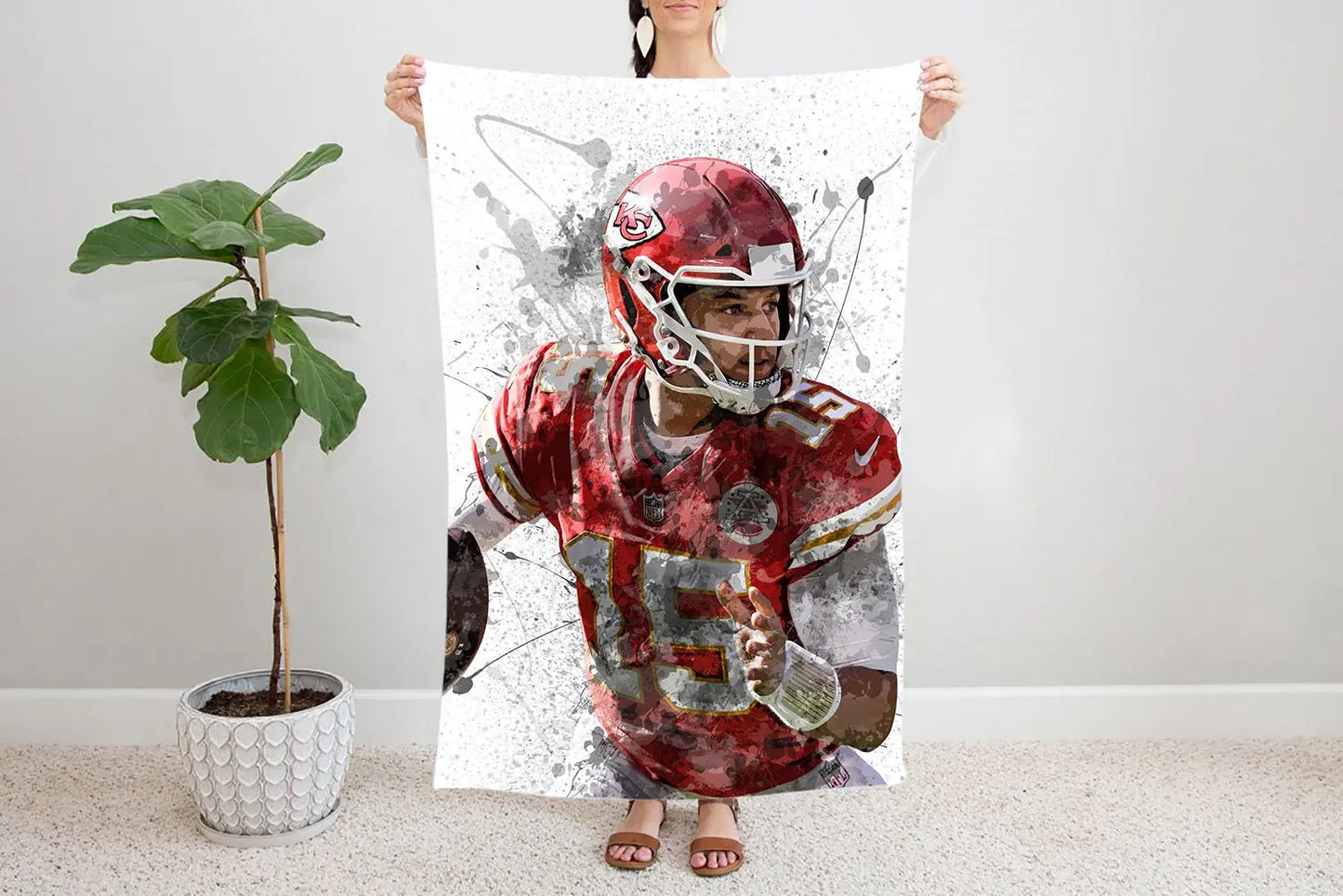 Patrick Mahomes Splash Effect Fleece Blanket 