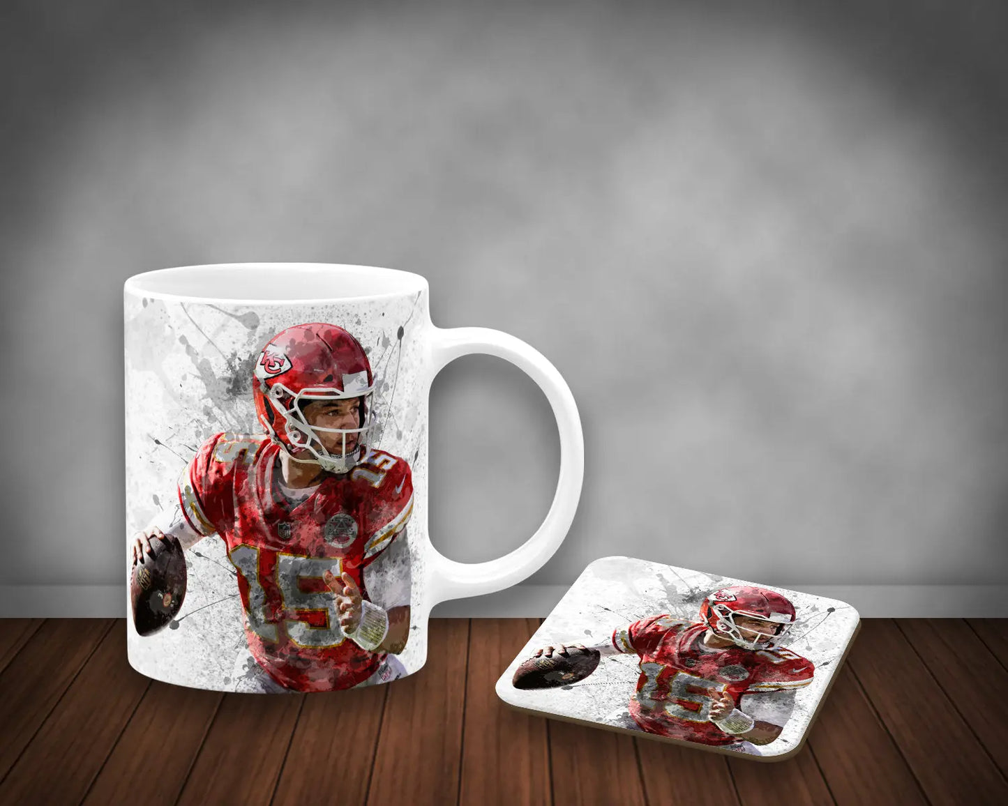 Patrick Mahomes Splash Effect Mug and Coaster 