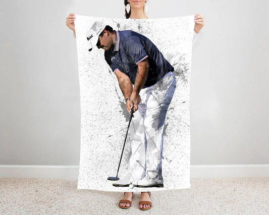 Patrick Reed Splash Effect Fleece Blanket 