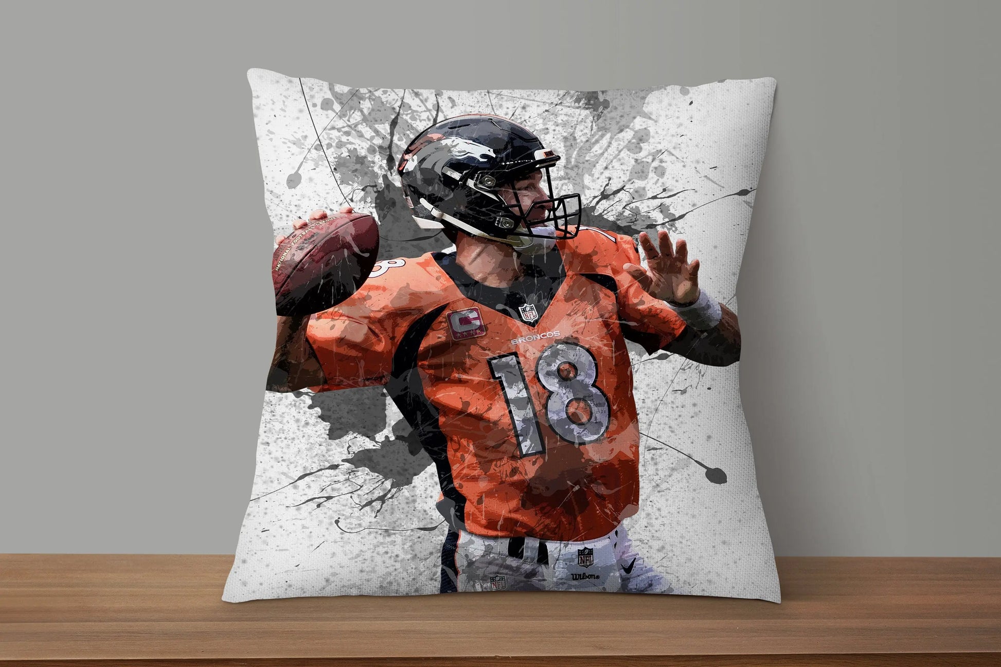 Peyton Manning Splash Effect Pillow 