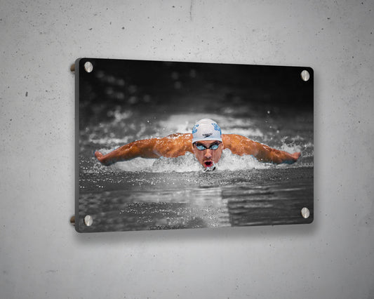 Michael Phelps Black & White Canvas Art
