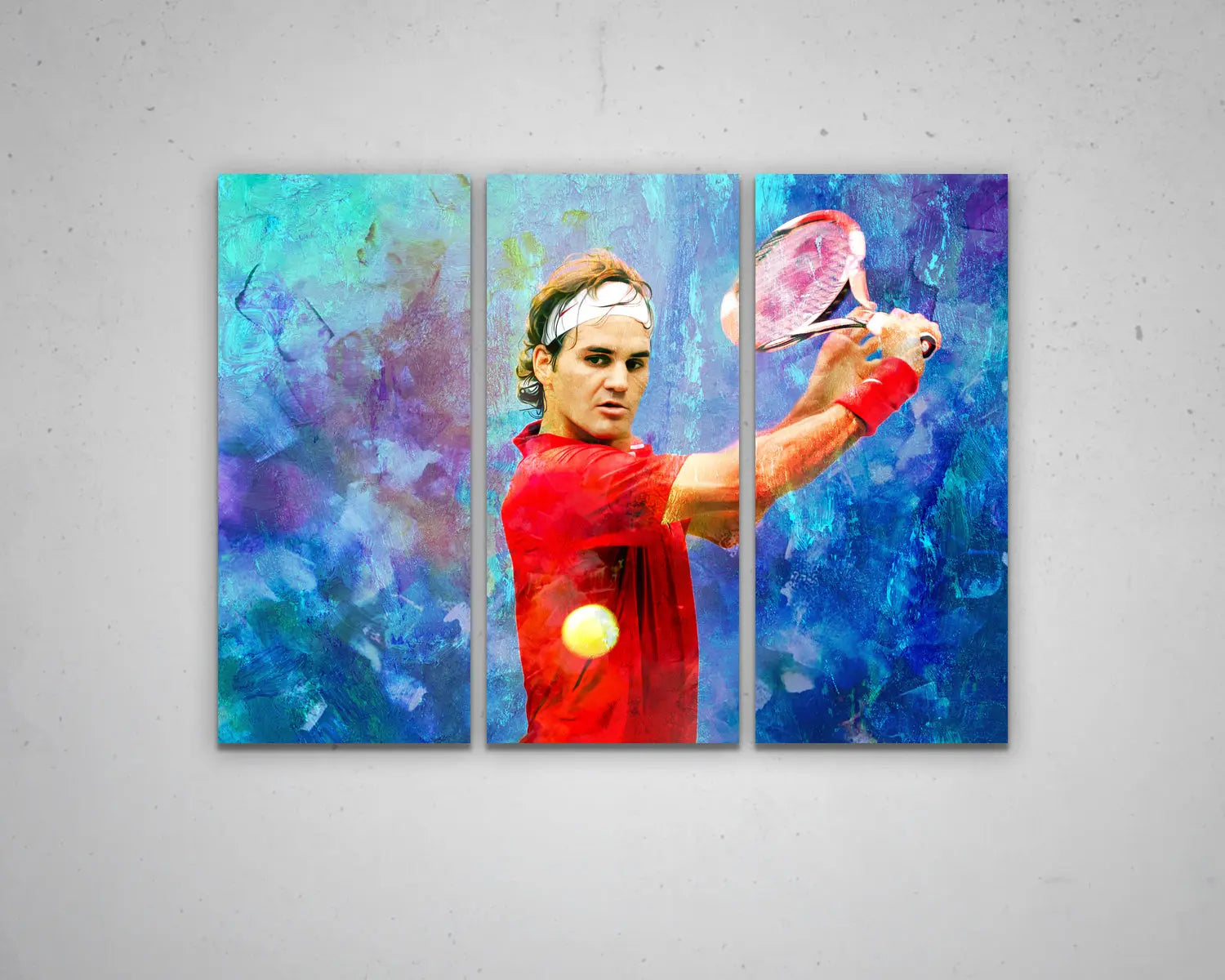 Roger Federer Multicolour Wall Art 