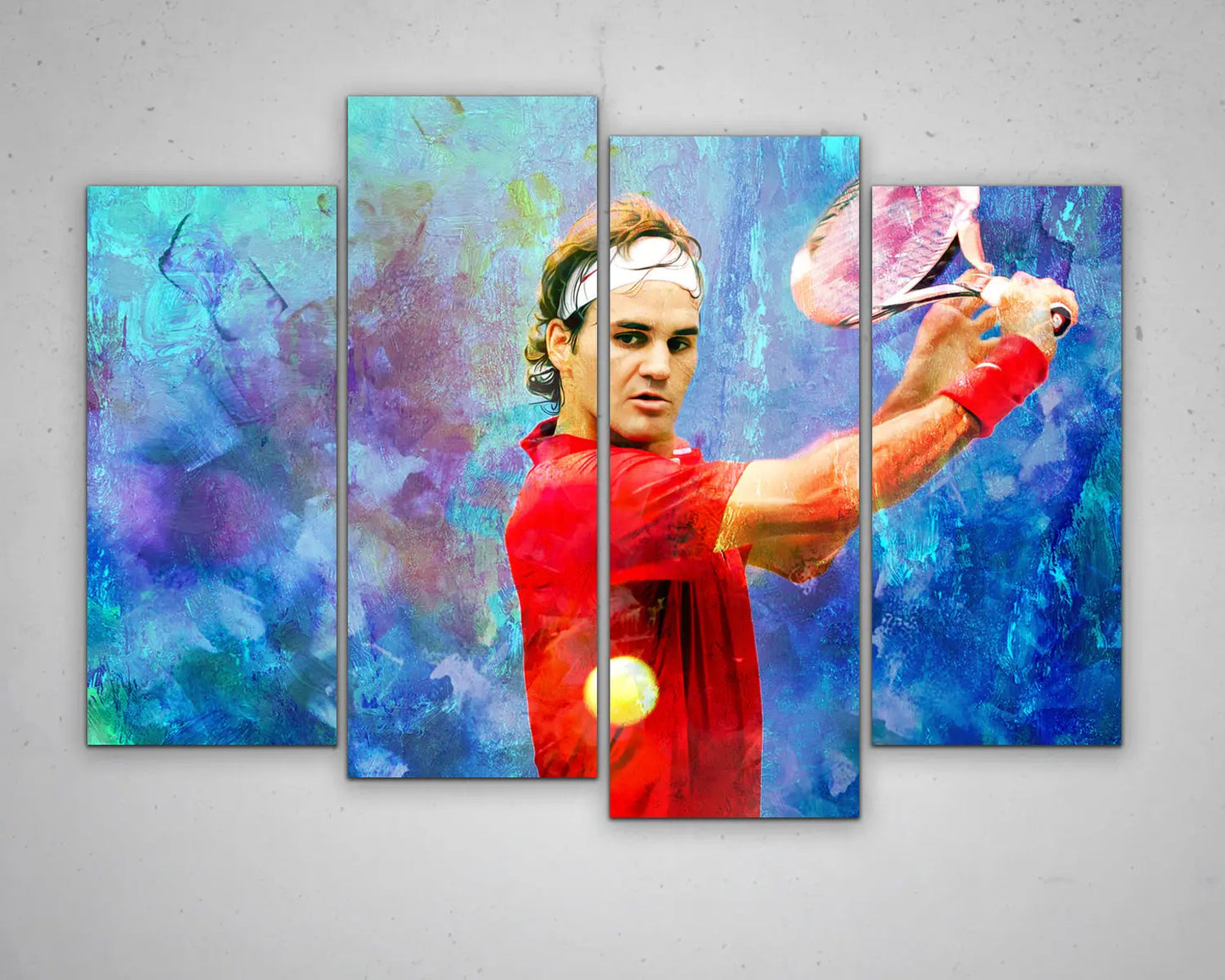 Roger Federer Multicolour Wall Art 
