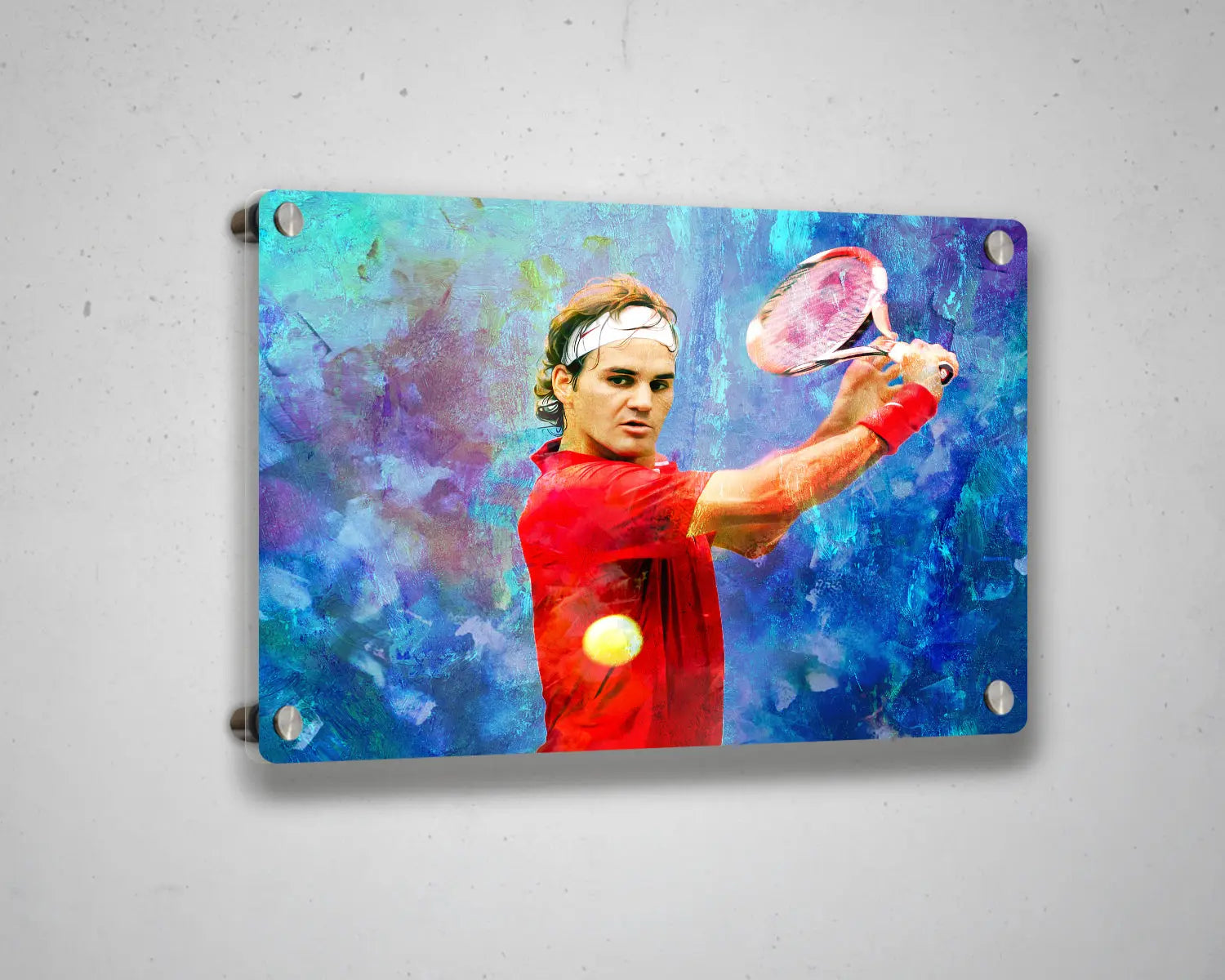 Roger Federer Multicolour Wall Art 